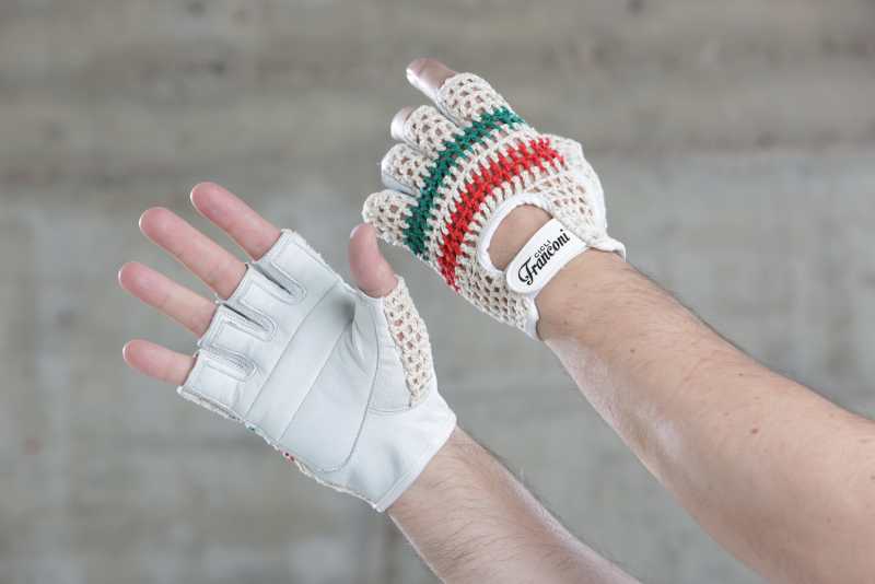 Handschuhe Handschuhe Cicli-Franconi „Basic“ Italy Innenhand Leder weiß